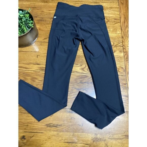 fabletics High Rise Black Full Length Leggings EUC Womens Size M Back Pocket - Picture 5 of 7